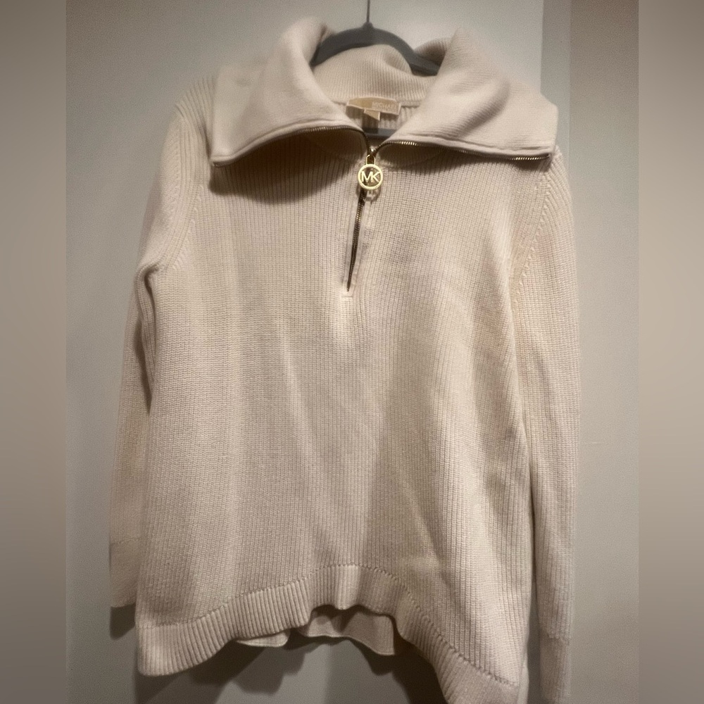 Michael Kors White Ribbed Sweater